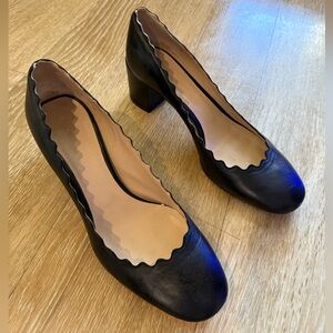 Chloe scalloped low heels